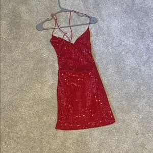 Elegant Red Sequin Dress